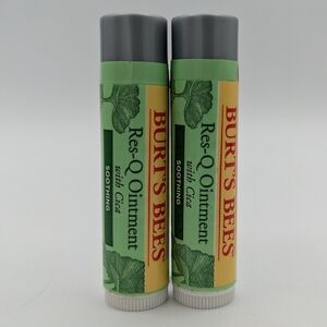 (2) Burts Bees Res-Q Ointment w/ Cica Soothing Lip Balm NEW